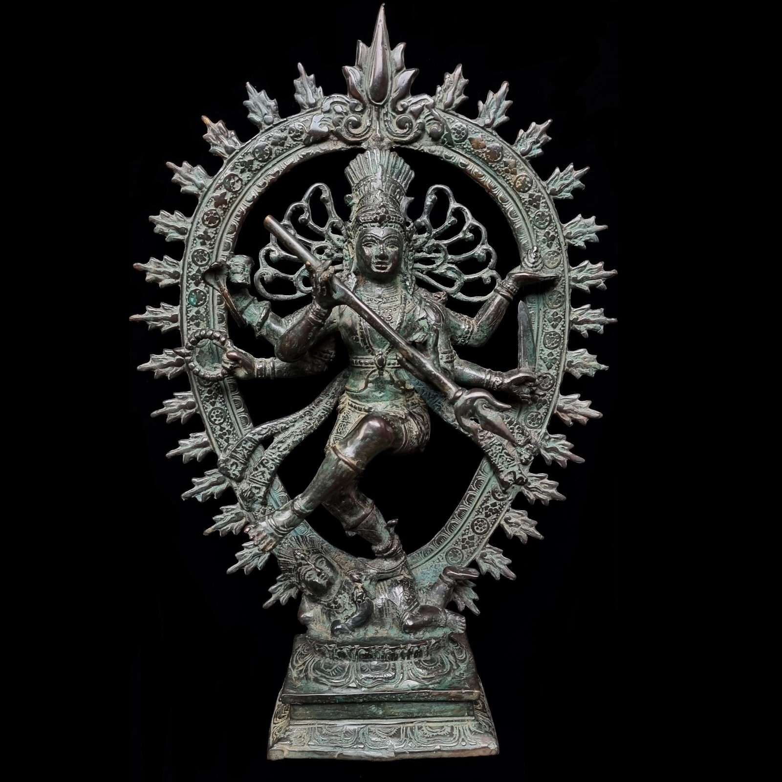 Lord Shiva Nataraja Bronze Statue 13.5” Dancing Hindu God Sculpture Altar Gift