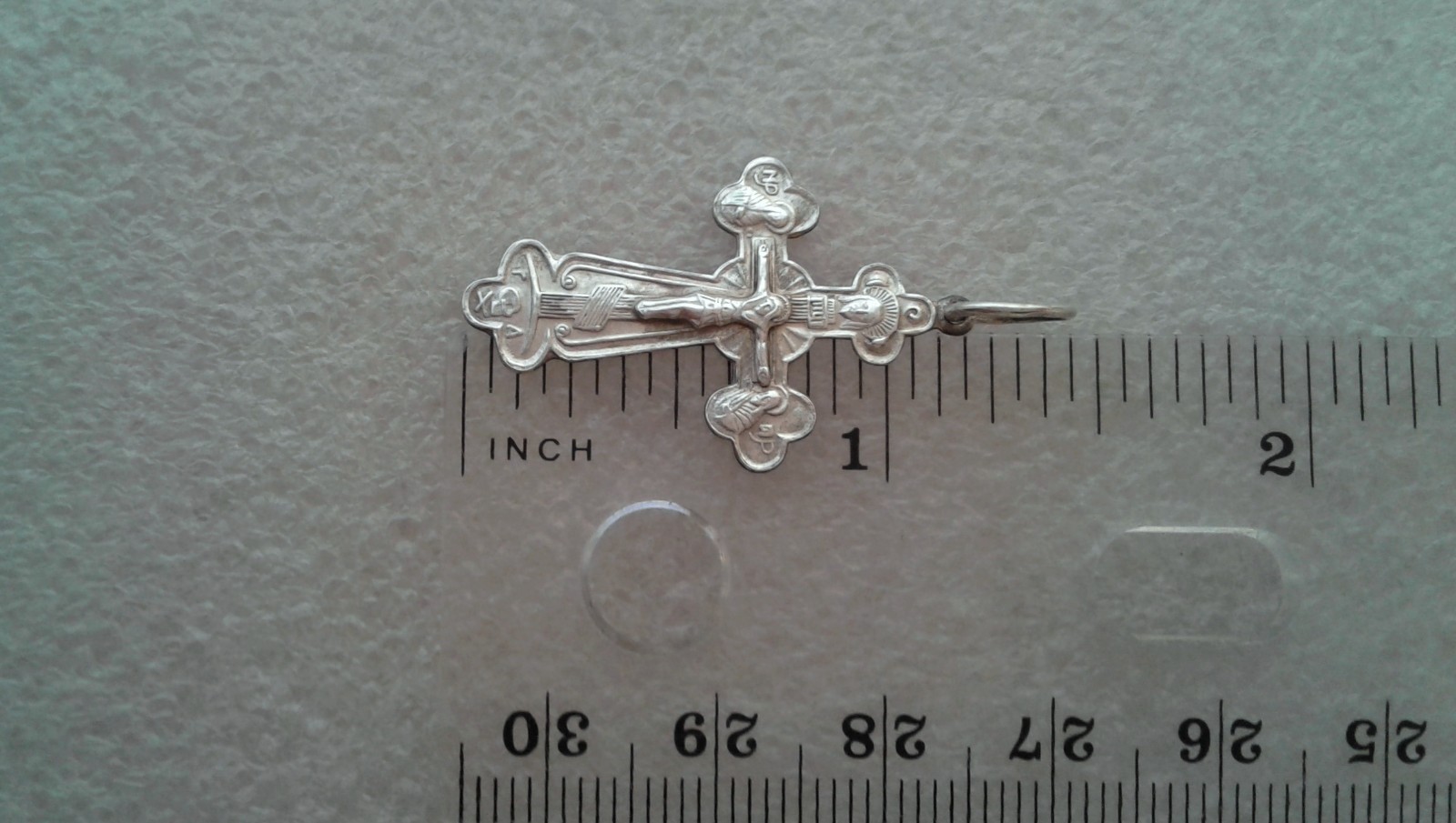 VINTAGE SOLID STERLING SILVER RUSSIAN ORTHODOX CROSS CRUCIFIX “SAVE and PROTECT”
