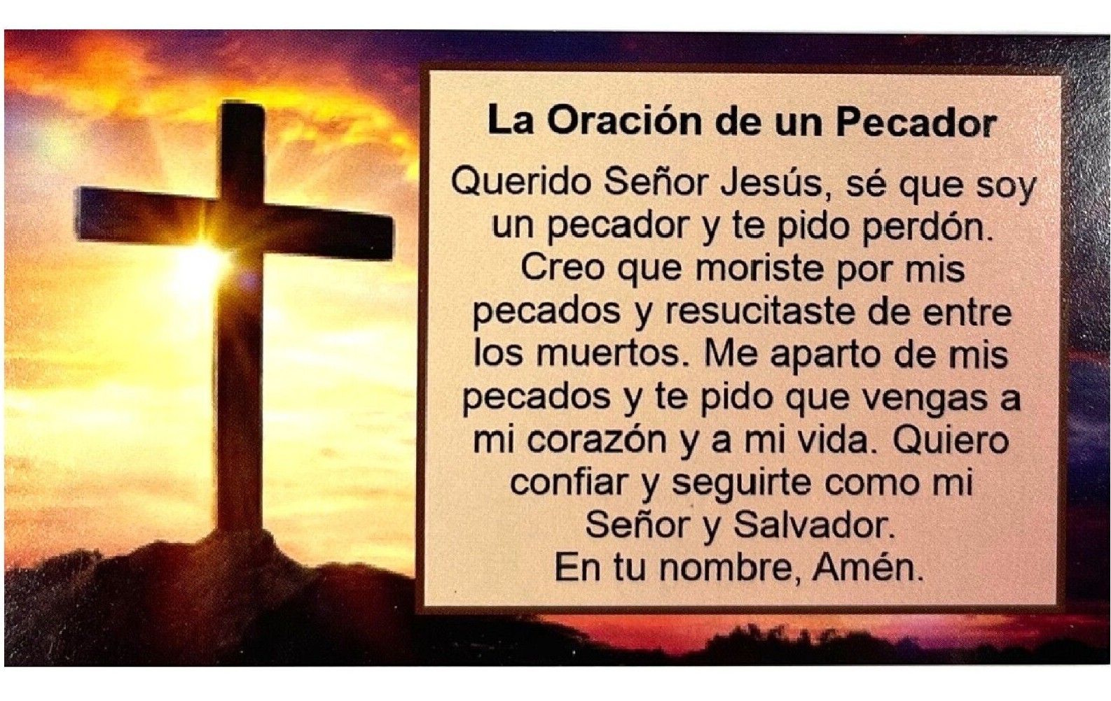Spanish, A Sinner’s Prayer, Salvation Scripture, Pocket Cards, 100 pc