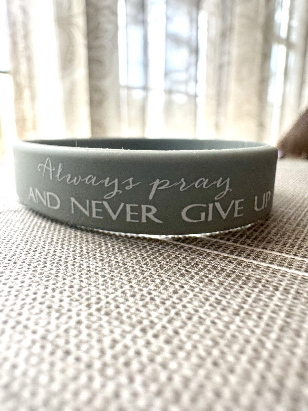 Christian Scripture Bible Verse Silicone Wristbands Bracelets light gray