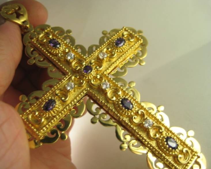 Pectoral Cross for Bishops and Priest – Gold plated over brass – 299