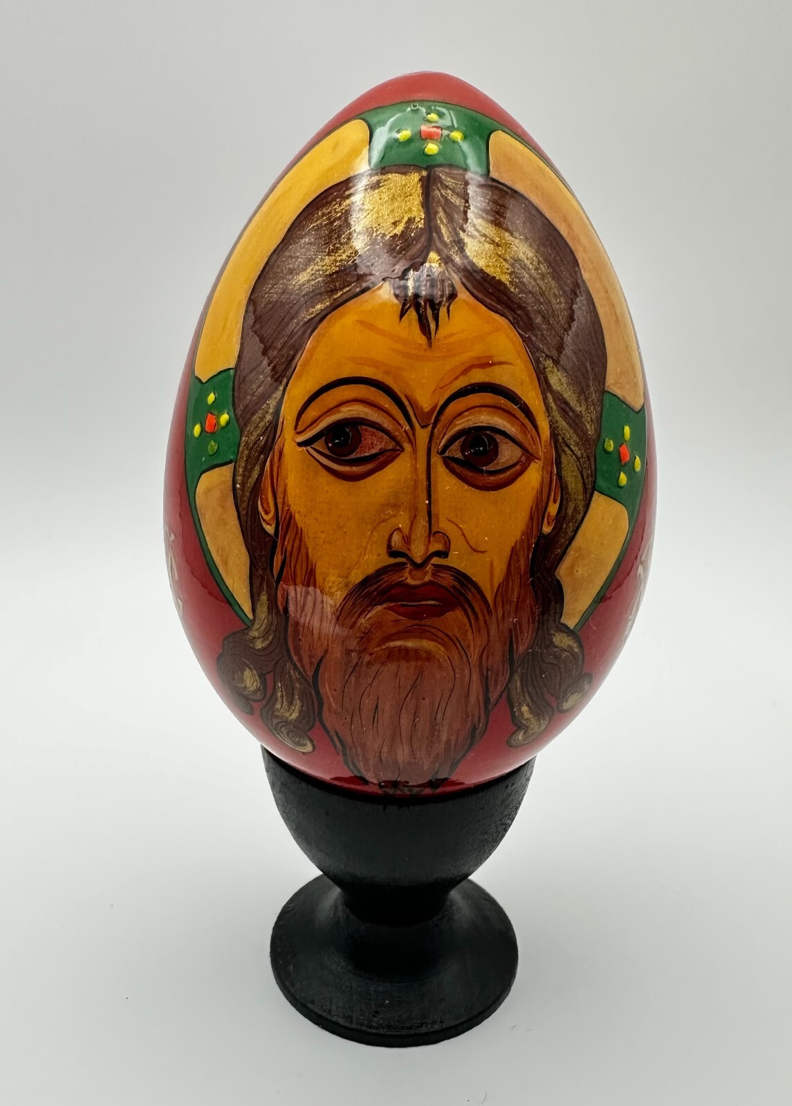 Religious Russian Laquered Egg 3.5 Inches