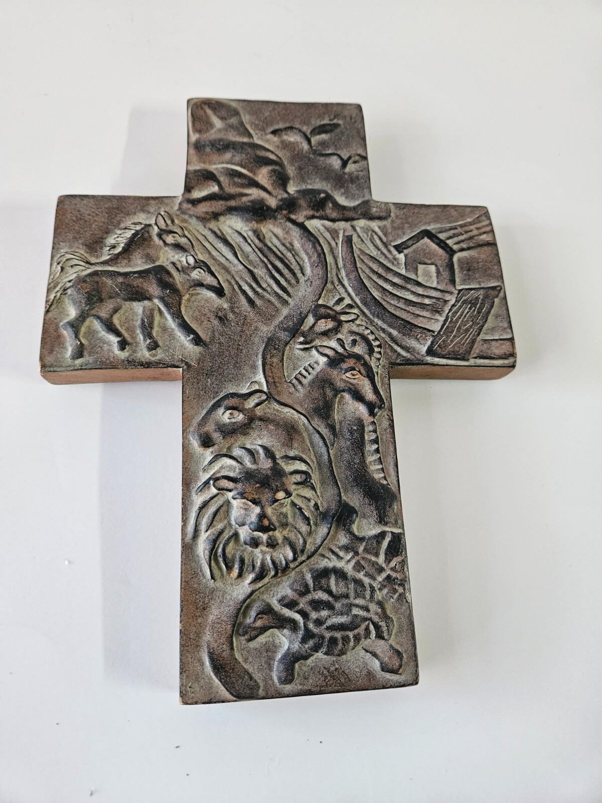 Noah’s Ark Resin Cross 9.5 in x 7.25 in by A La Carte