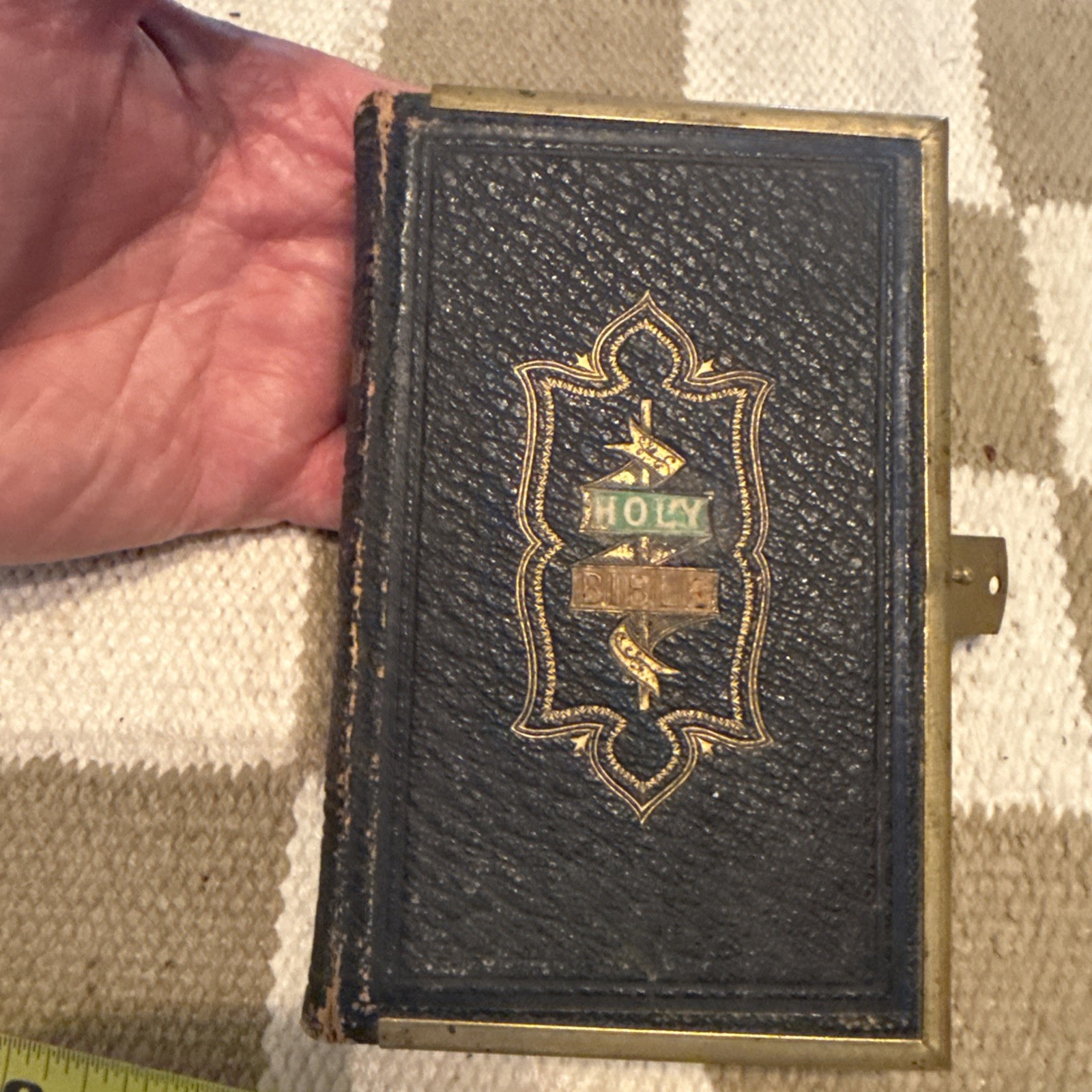 Vintage Bible Metal Edge with Clasp 5-1/2X3-1/2 Inch Great Condition