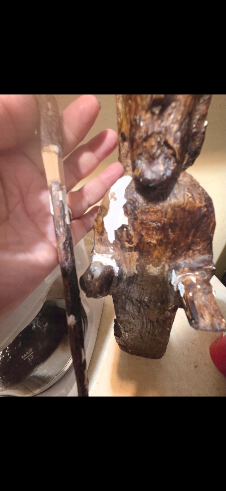 BEAUTIFUL MUSEUM ART : The Good Shepard rare 10th-17th century wood Sculptu
