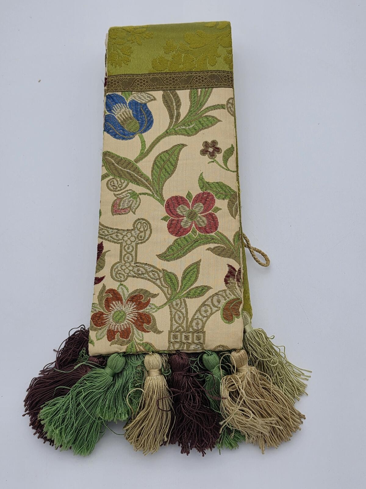 Vintage Floral Brocade Clergy Priest Stole Multicolor Tassels Vestment