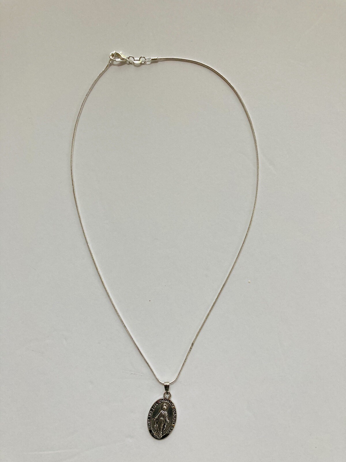Miraculous Medal Silver Zinc Alloy Pendant Necklace -5 Divine Mercy Prayer Card