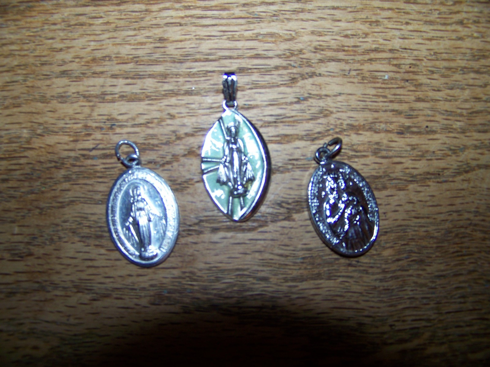 Lot of 3 Vintage Religious Miraculous Medal Pendants & Medals Made Italy & Japan