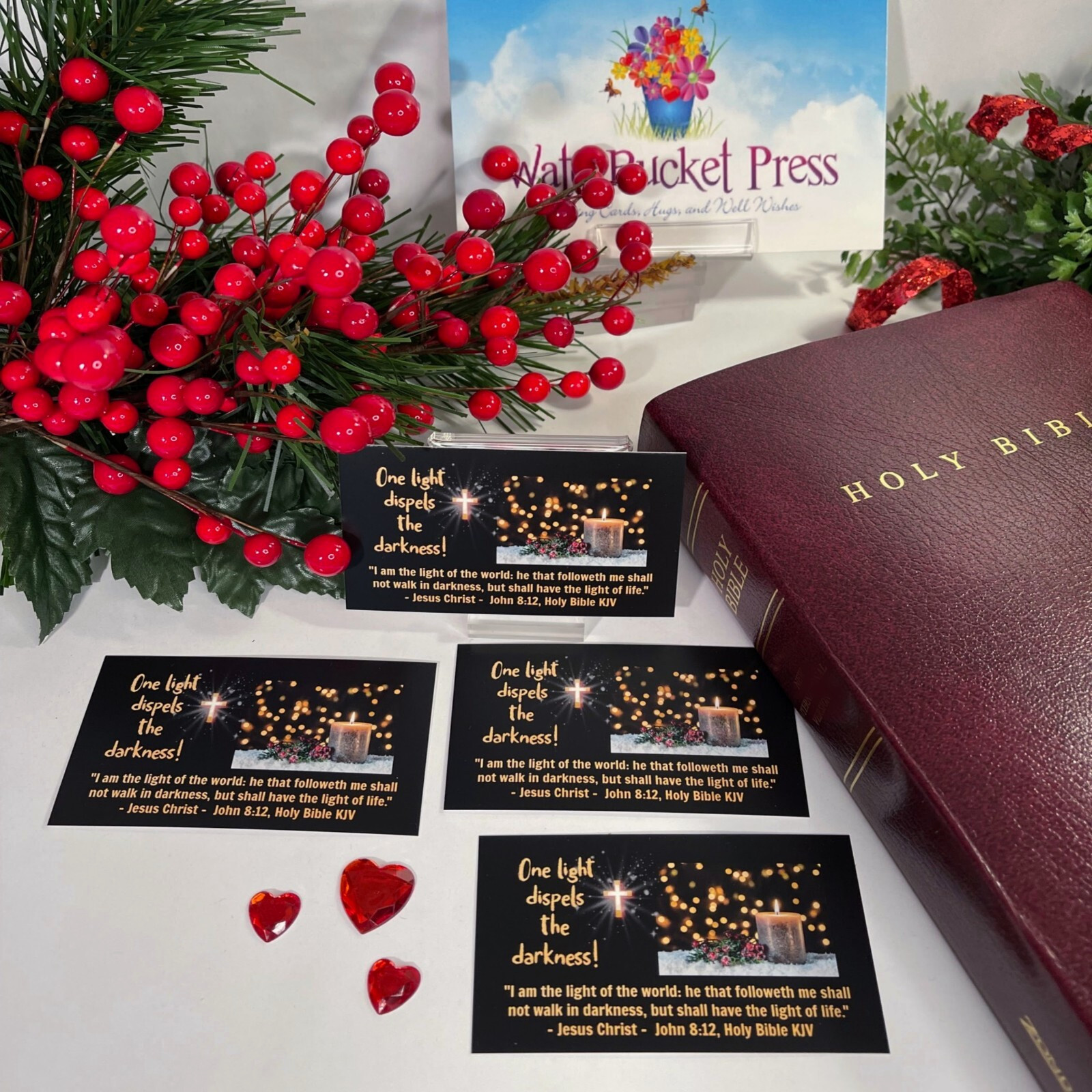 Christmas Scripture Cards, Inspirational Holiday Cards, Pocket Size, 50pc