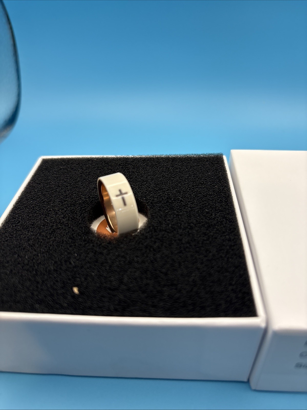 NEW Confidein Christian Smart Prayer Ring Champagne Gold Size 7