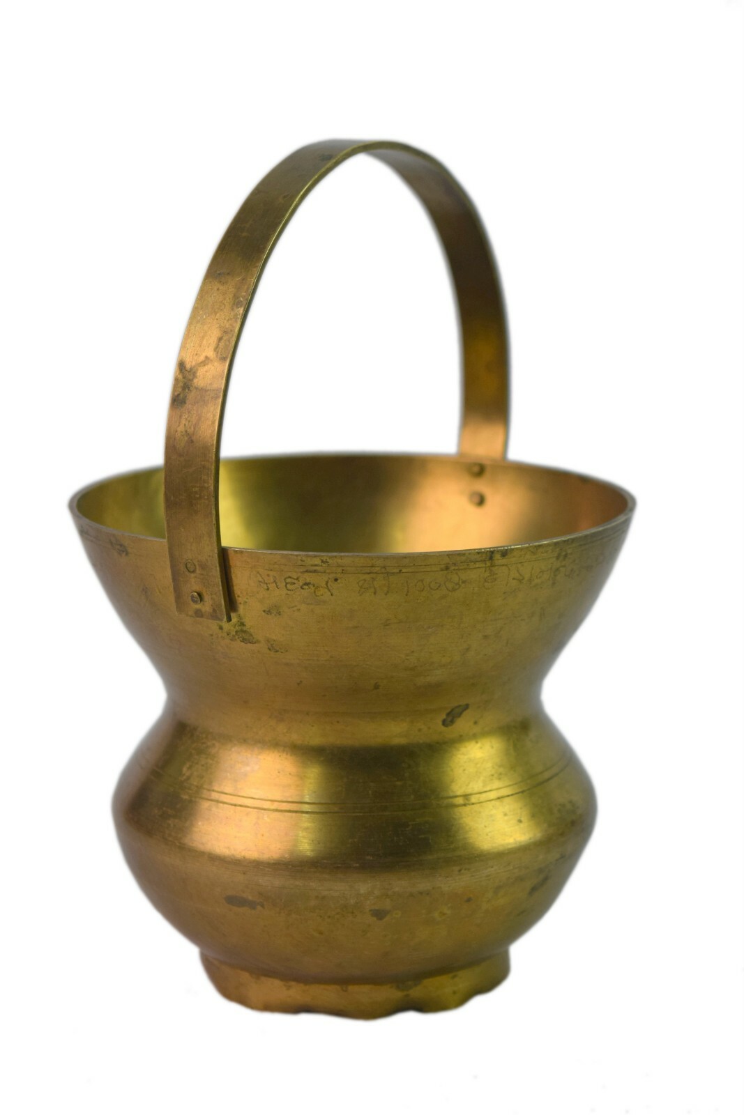 Traditional Brass Hindu Water Religious Pot–Vintage Sadhu Ganga Jal Pot. G53-737