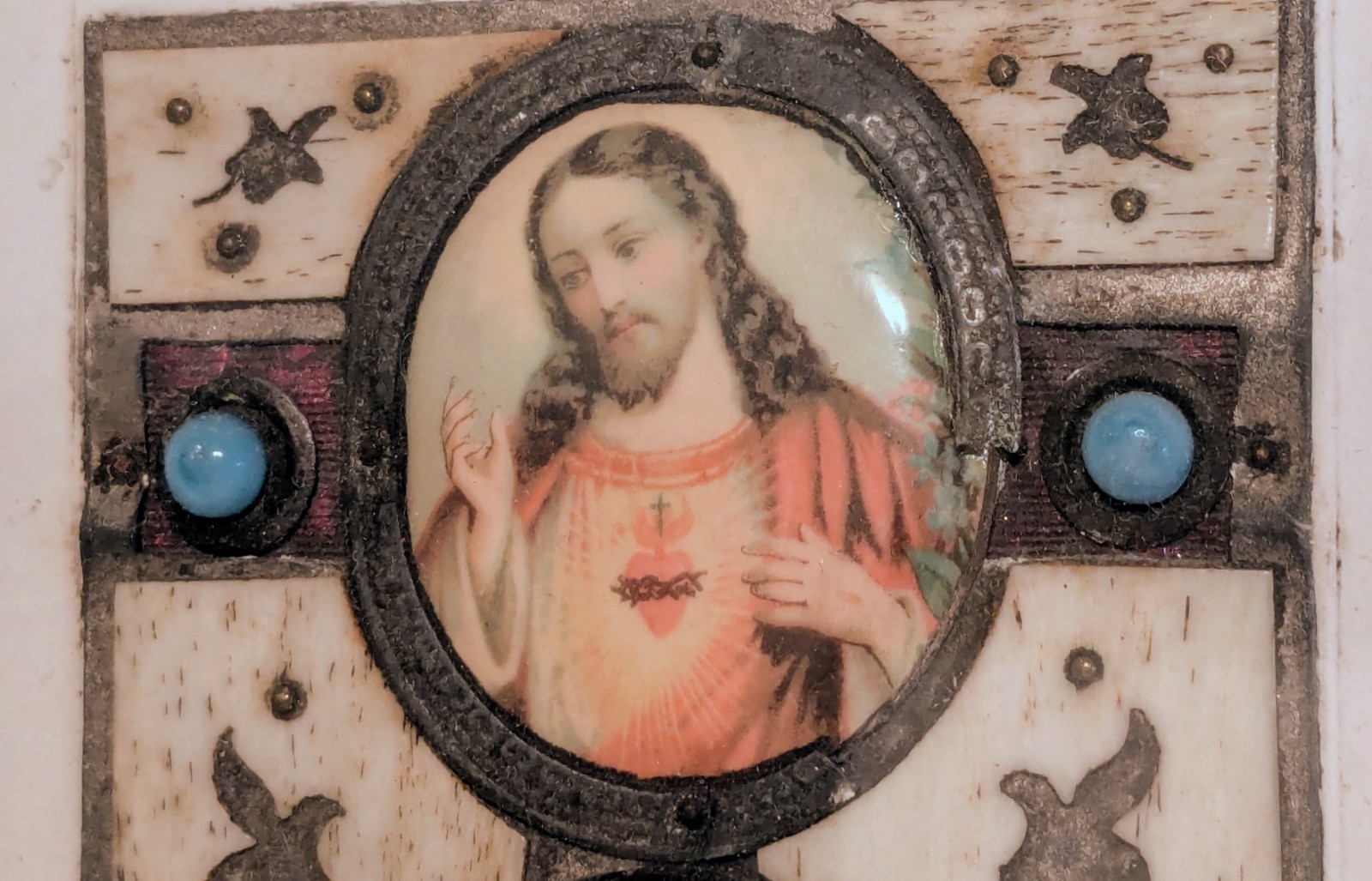 ANTIQUE 19/20th Century DEVOTIONAL PRAYER BOOK Framed Collectible EUROPE Prague