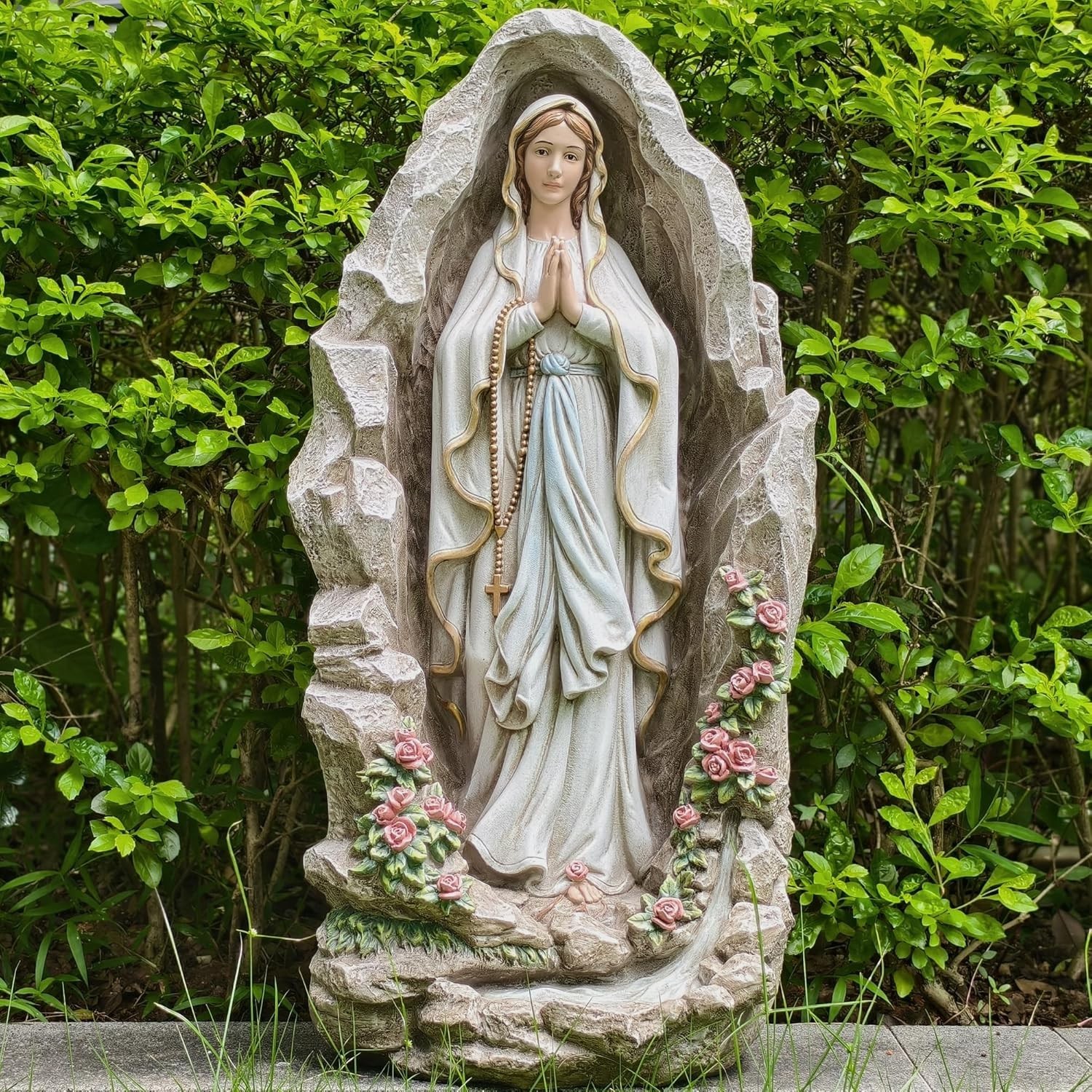 Our Lady of Lourdes Statue Virgin Mary Garden Decor Outdoor Catholic 24In Grotto