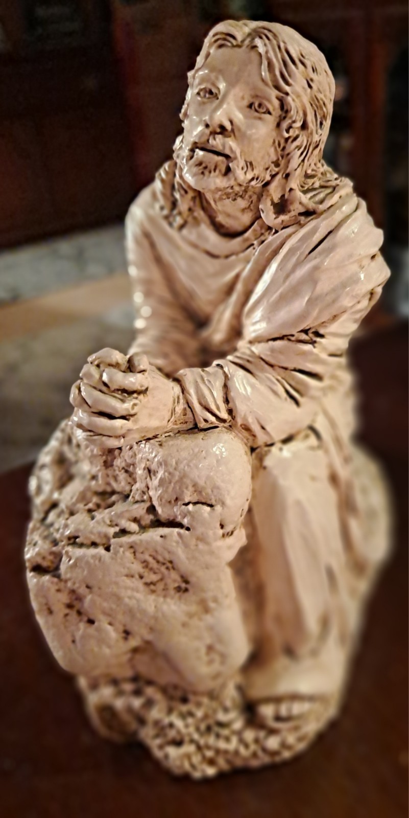Jesus Figurine Statue Gethsemane Garden Praying Christ Statue Religious