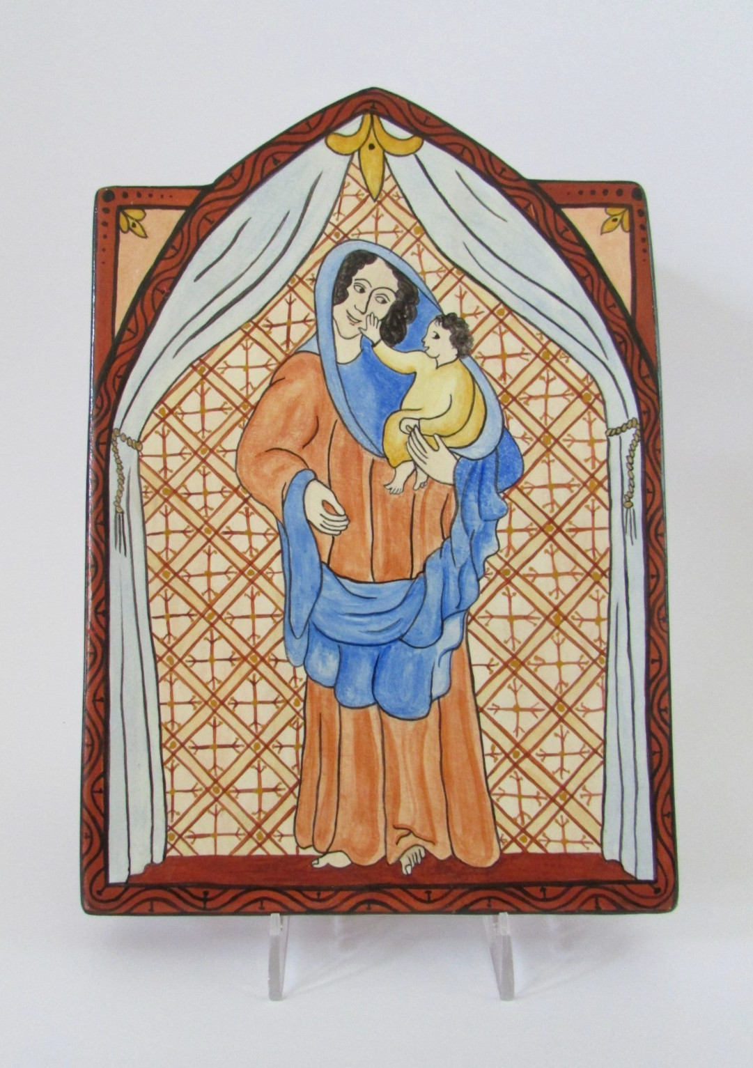 Julie Ahern New Mexico Folk Art Madonna & Child Retablo 1996