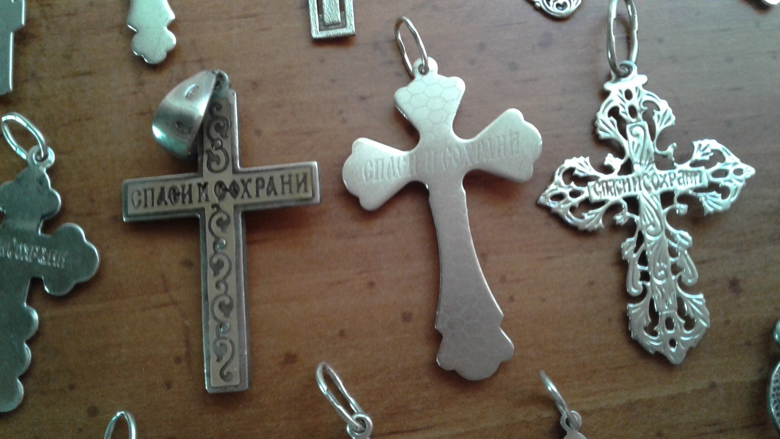 LOT OF 21 VTG ORTHODOX STERLING SILVER CROSSES 48g FOR REFURBISHING /ARTS/CRAFTS