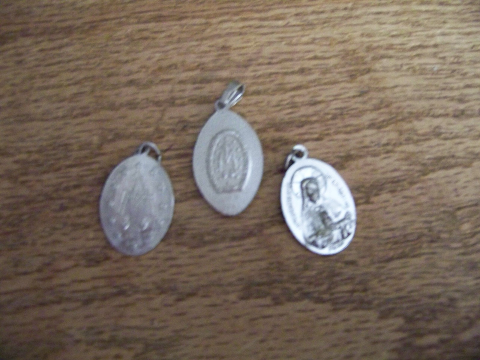 Lot of 3 Vintage Religious Miraculous Medal Pendants & Medals Made Italy & Japan