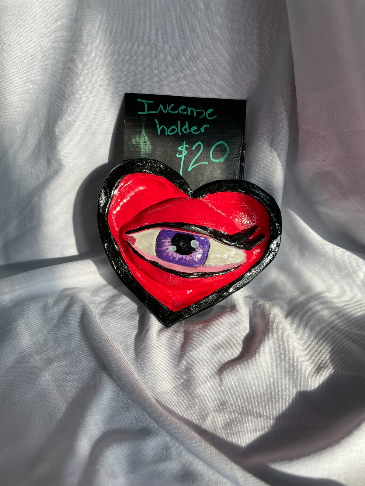 Handmade Clay Insence Holder Heart Shape Made by STAYOKBRAND