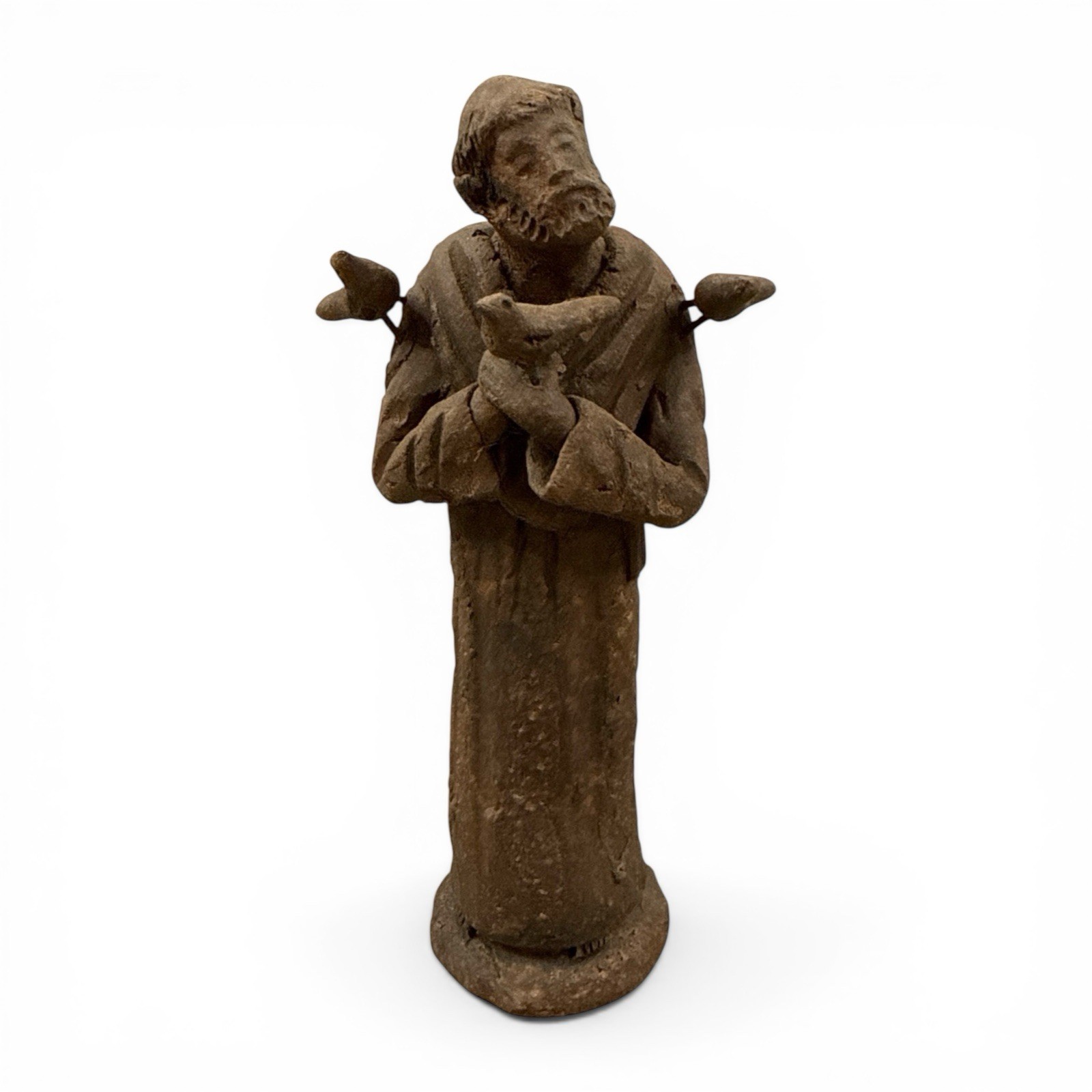 Eladio Brazil Saint Francis of Assisi Clay Pottery Figurine 9″