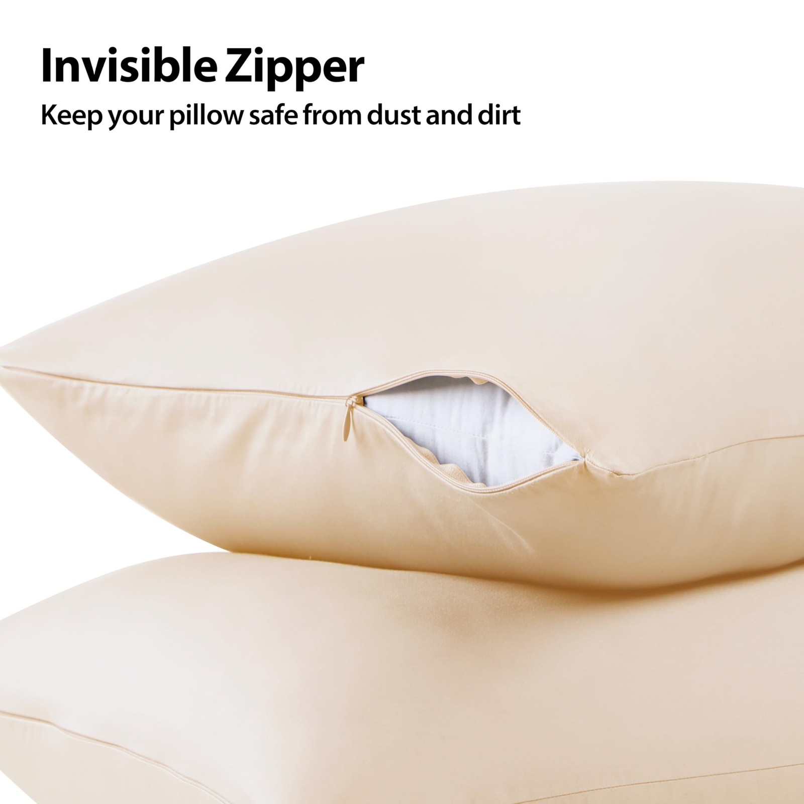 100% Cotton Classic Pillow Protectors with Invisible Zipper, 600 Thread Count…