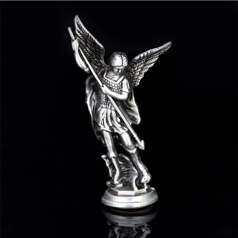 St Michael patron of LAW ENFORCEMENT statue zinc alloy 8×4 cm