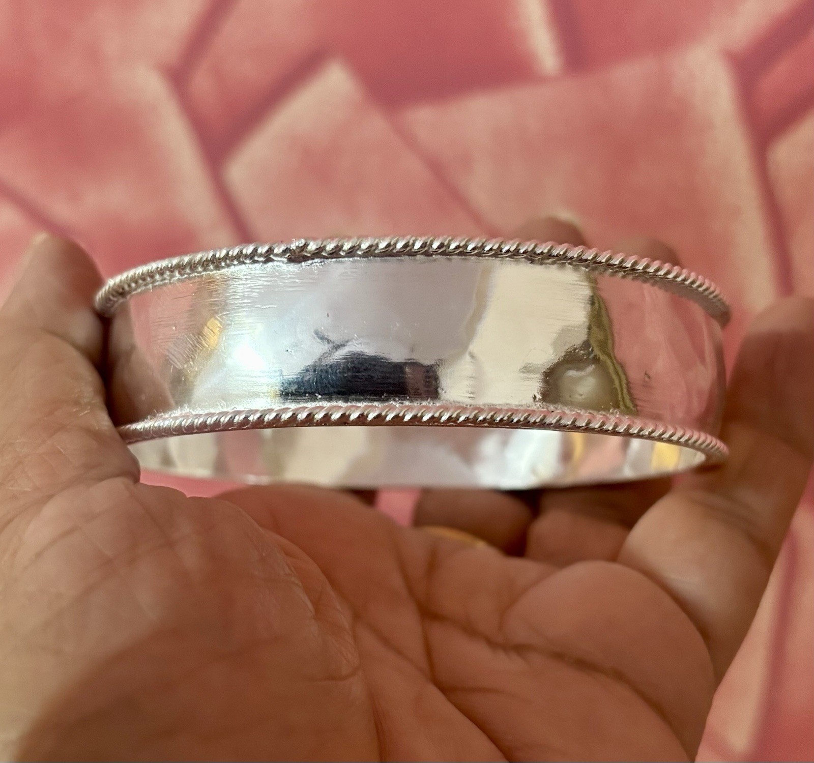 1 Pc 925 Silver Healing Bangle, Jewelry Spiritual 9 inch