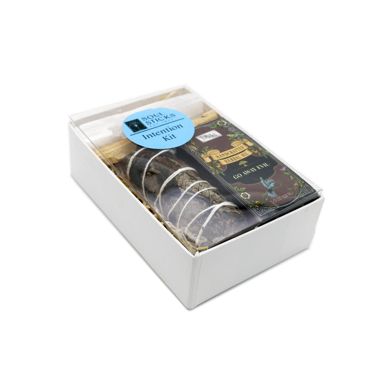 SOUL STICKS GO AWAY EVIL INTENTION KIT Sage Smudge stick 4 pc. Gift Set GAIK