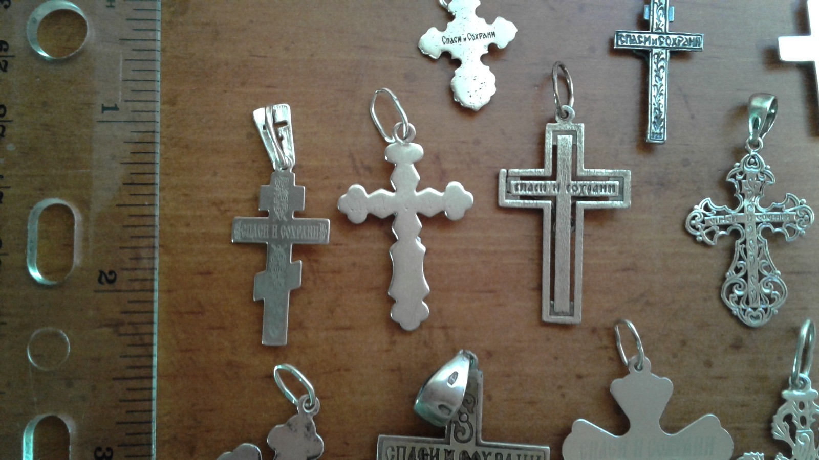 LOT OF 21 VTG ORTHODOX STERLING SILVER CROSSES 48g FOR REFURBISHING /ARTS/CRAFTS
