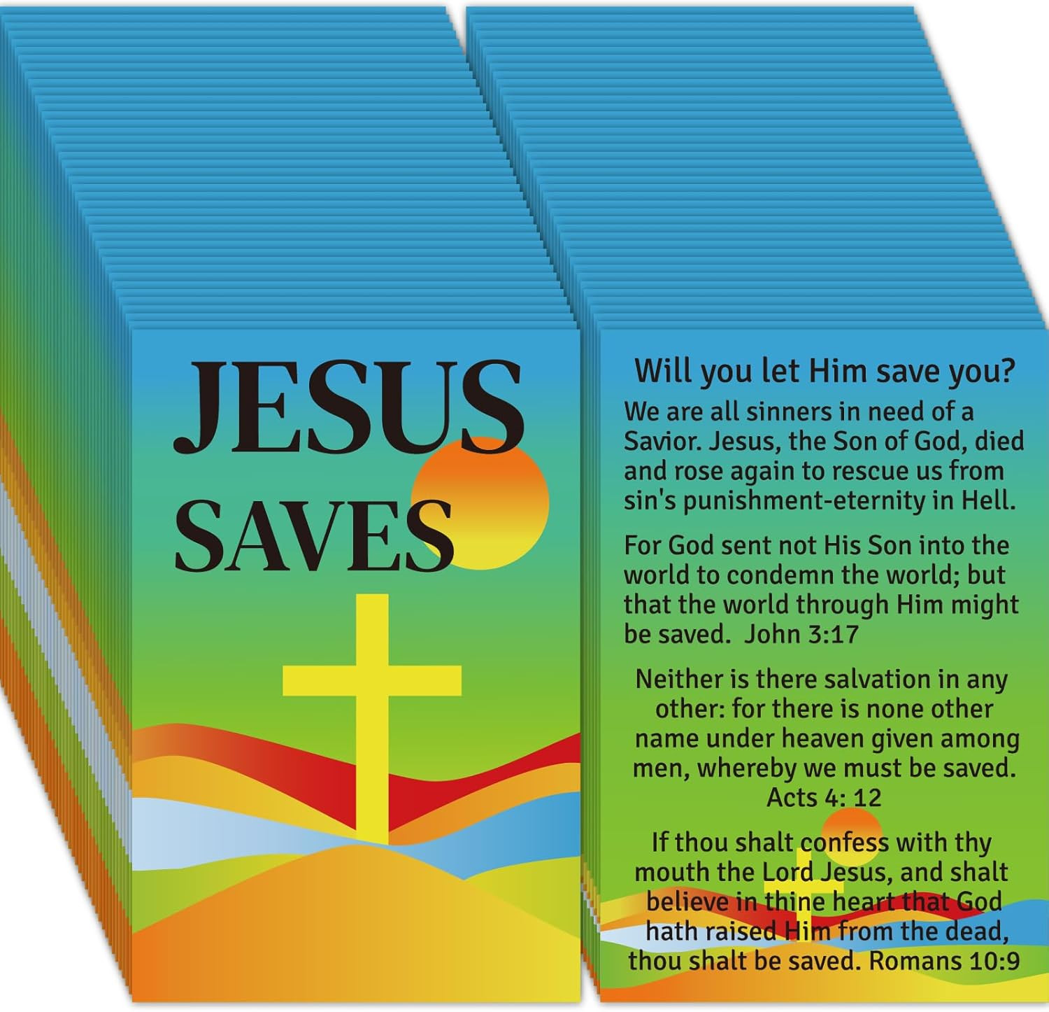 240pcs Gospel Tracts Plan of Salvation Cards Pocket Holy Prayer Cards Bible Trac