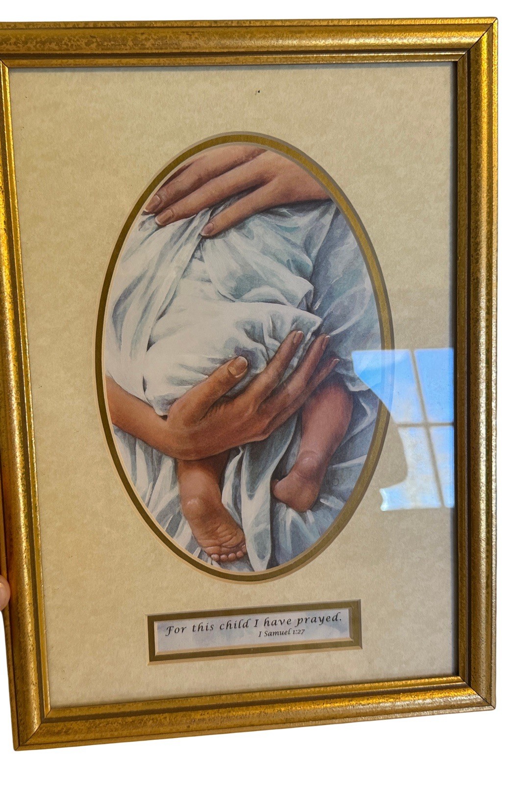 Vintage Home And Garden Party “For This Child I Prayed” Wooden Frame Art Cottage
