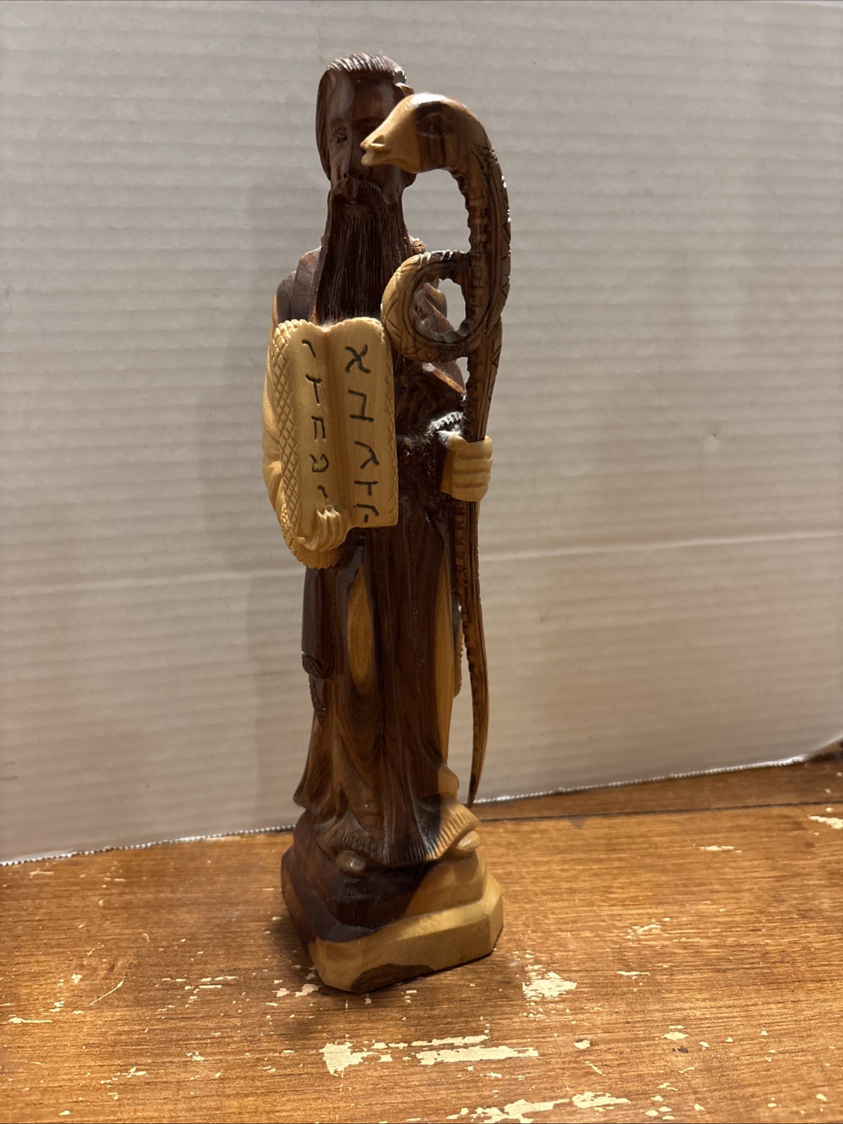Jerusalem Israel rare Handcarved Olive Wood Moses and the Ten Commandments