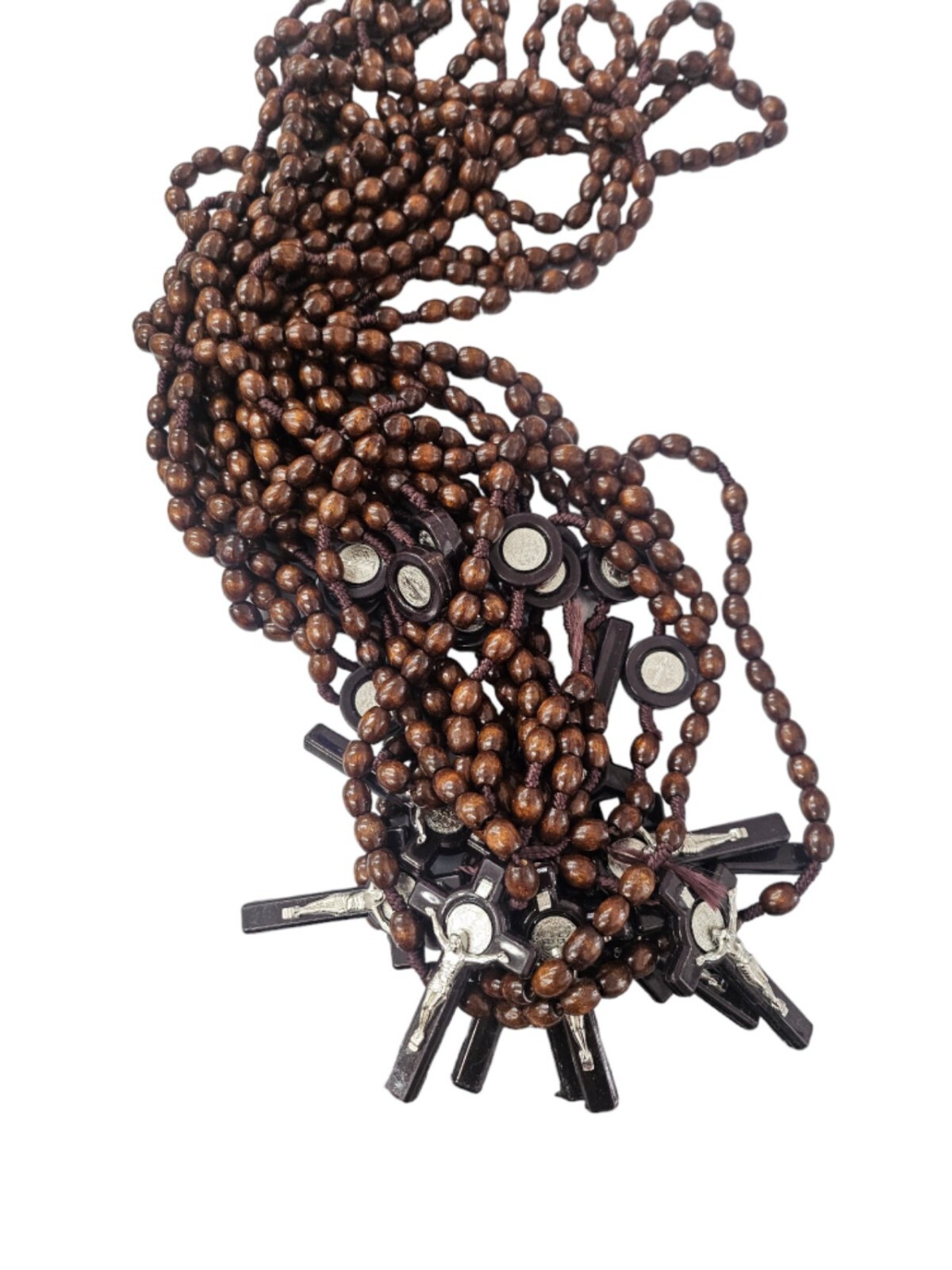 12 x Wholesale Saint Benedict Wooden Rosary Prayer Beads Men Jerusalem, Memorial