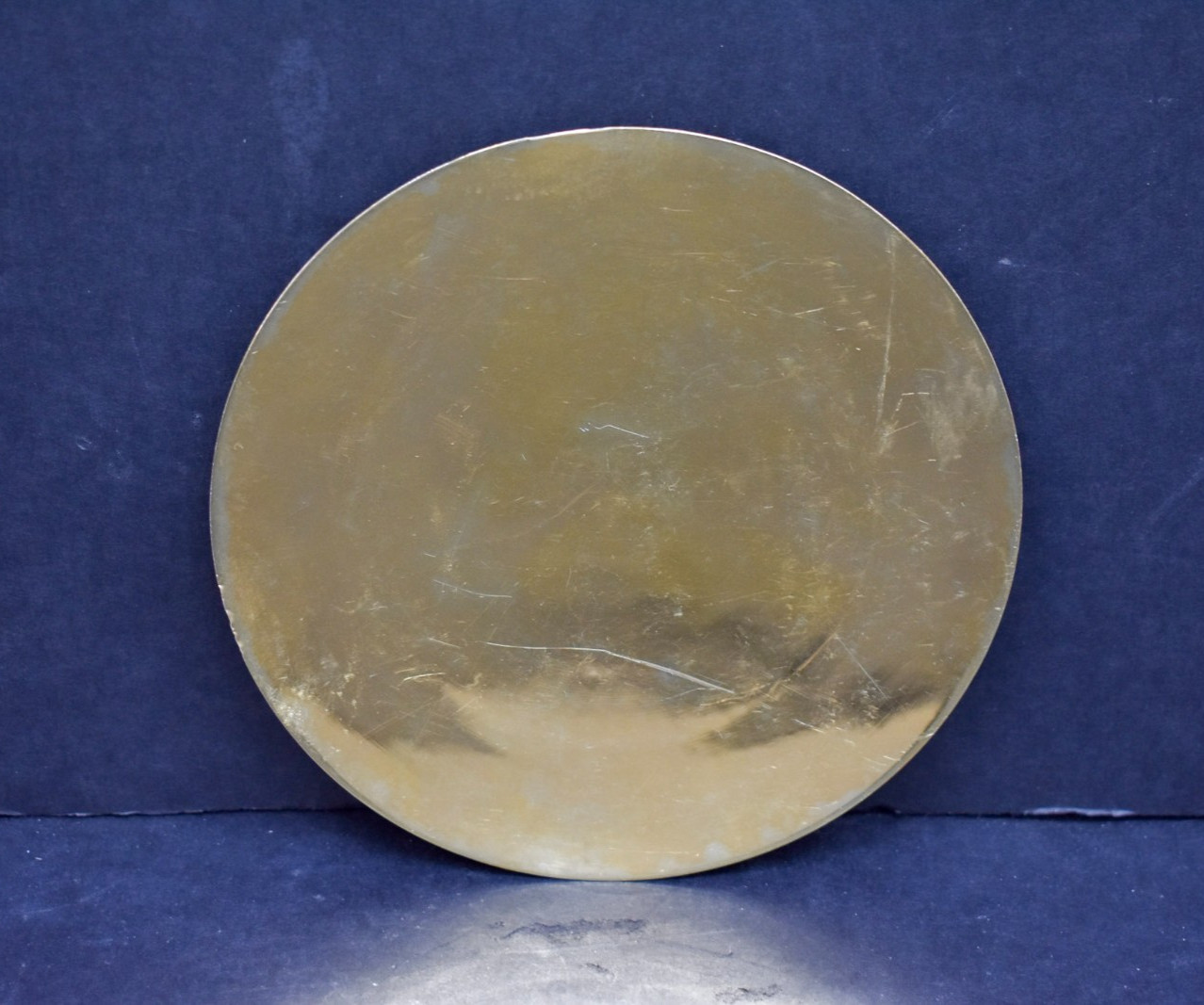 Antique Silver Alpha Omega Chi Rho Disk Paten With Rim, 5 3/4″ Diameter (CU245)