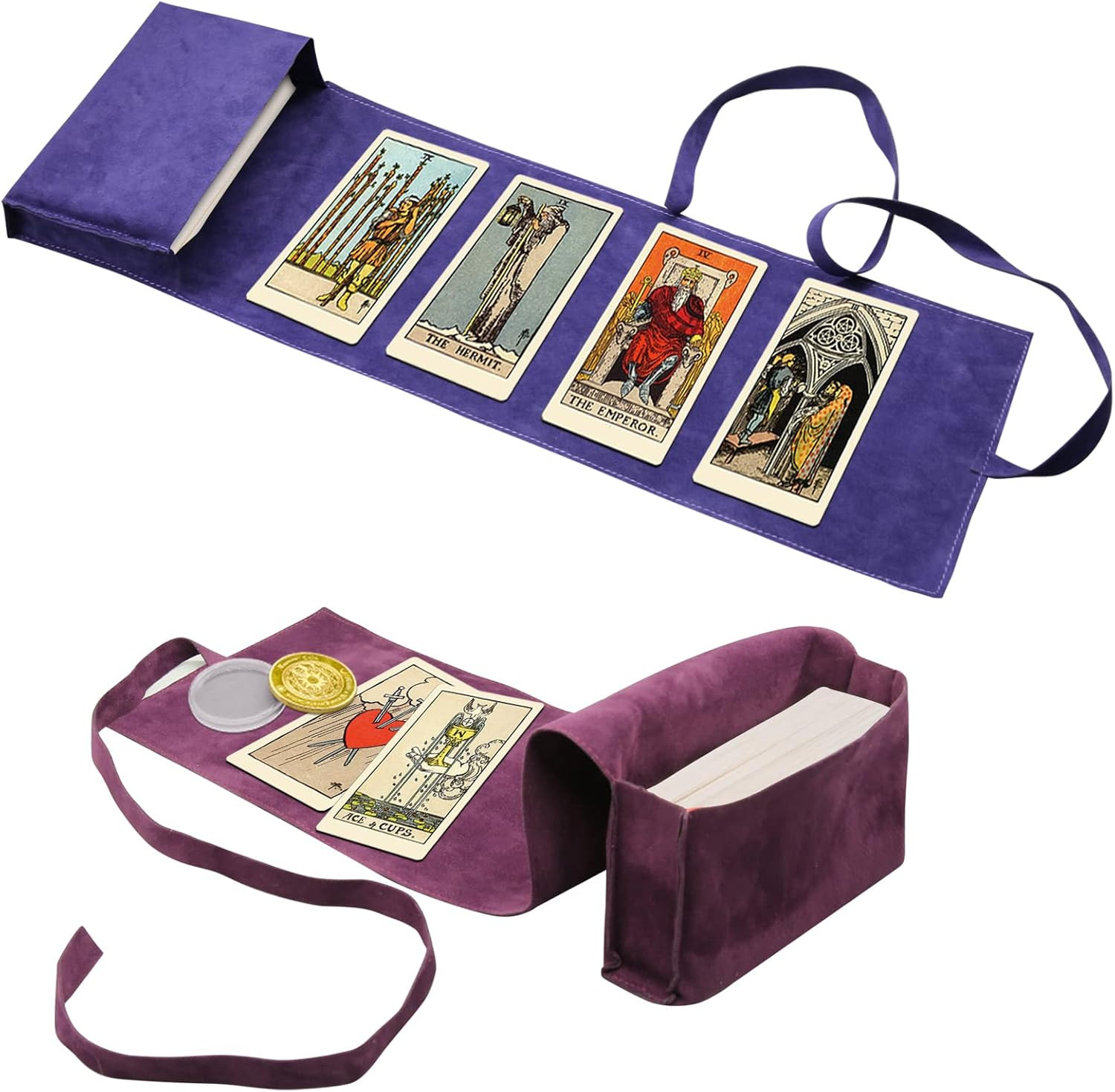 3 Pcs Tarot Card Holder Bag Kit Contains Velvet Tarot Card Storage Box Case and