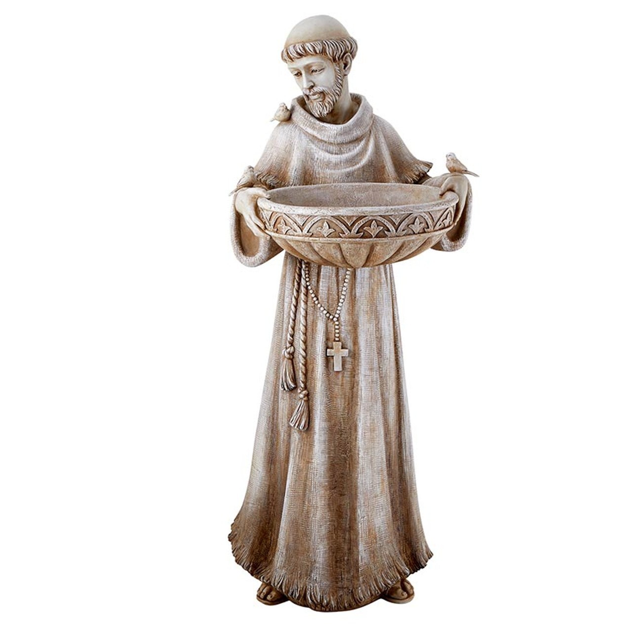 St. Francis Bird Bath & Feeder, 24″ Garden Statue (USUALLY SHIPS WITHIN 2 DAYS)