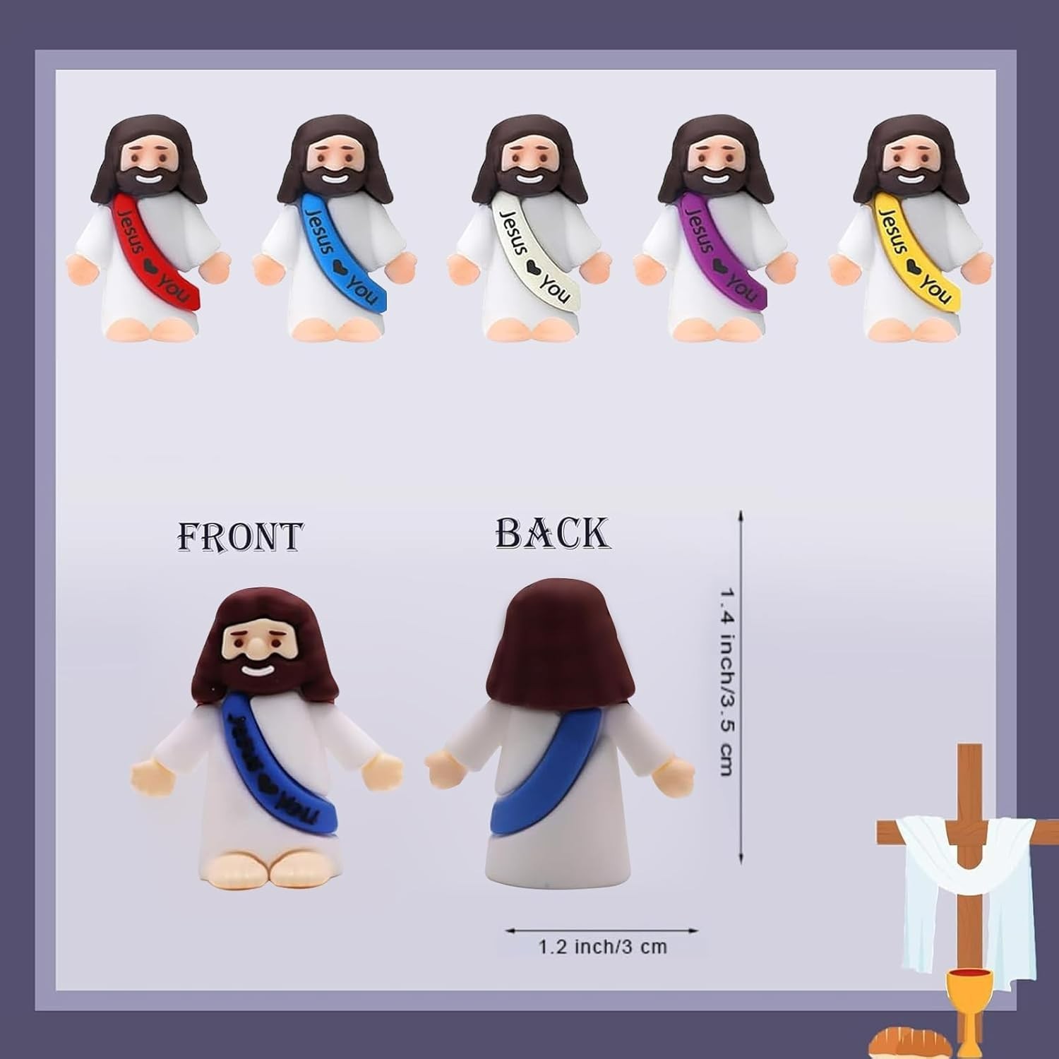 Durable Multicolor Jesus Figurines – 30PCS Religious Gifts for Easter