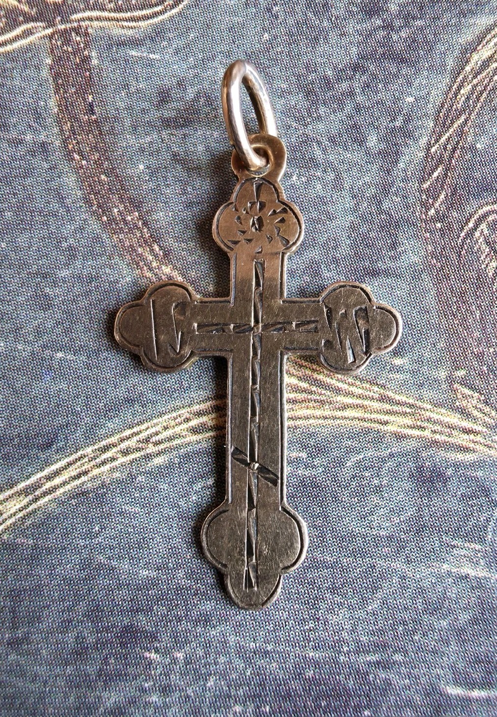 Antique Imperial Russian Orthodox Cross Pendant Yellou Gold 56, 1.6 g.
