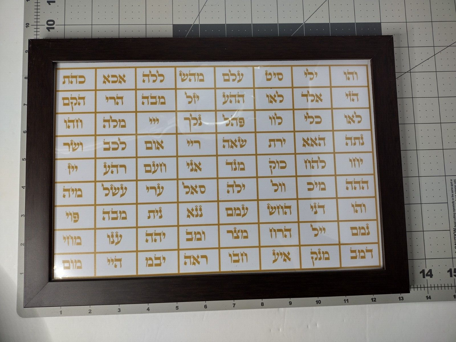 72 Names of God of the Angels in Hebrew in with frame made in Brazil