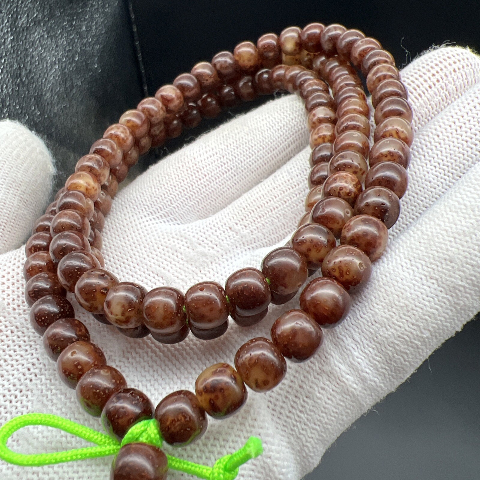 8×7mm Star & Moon Bodhi Pink Jelly Beads Bracelet 原生态粉皮果冻玉化星月菩提手串
